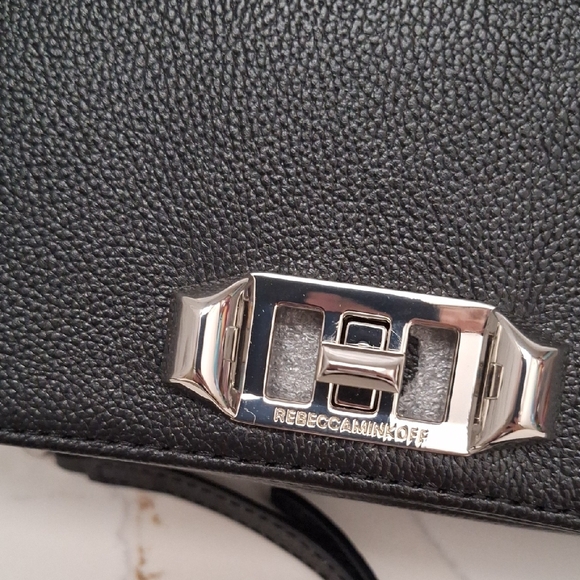 Rebecca Minkoff Black Crossbody Bag with Silver Chain - Picture 3 of 14